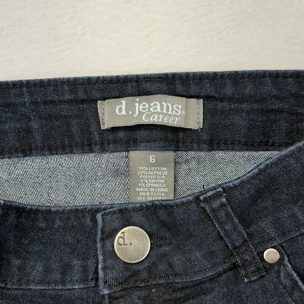 D. Jeans Career Jeans Straight‎ Womens 6 (28x25½) Dark Blue Stretchy Comfy - Picture 5 of 11